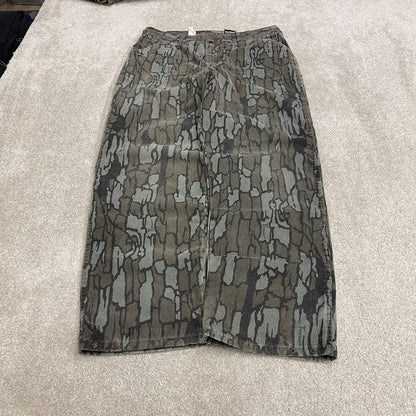 Vintage Duxbak baggy camo pants grey brown Wide leg Thinsulate insulated Trebark camouflage trousers