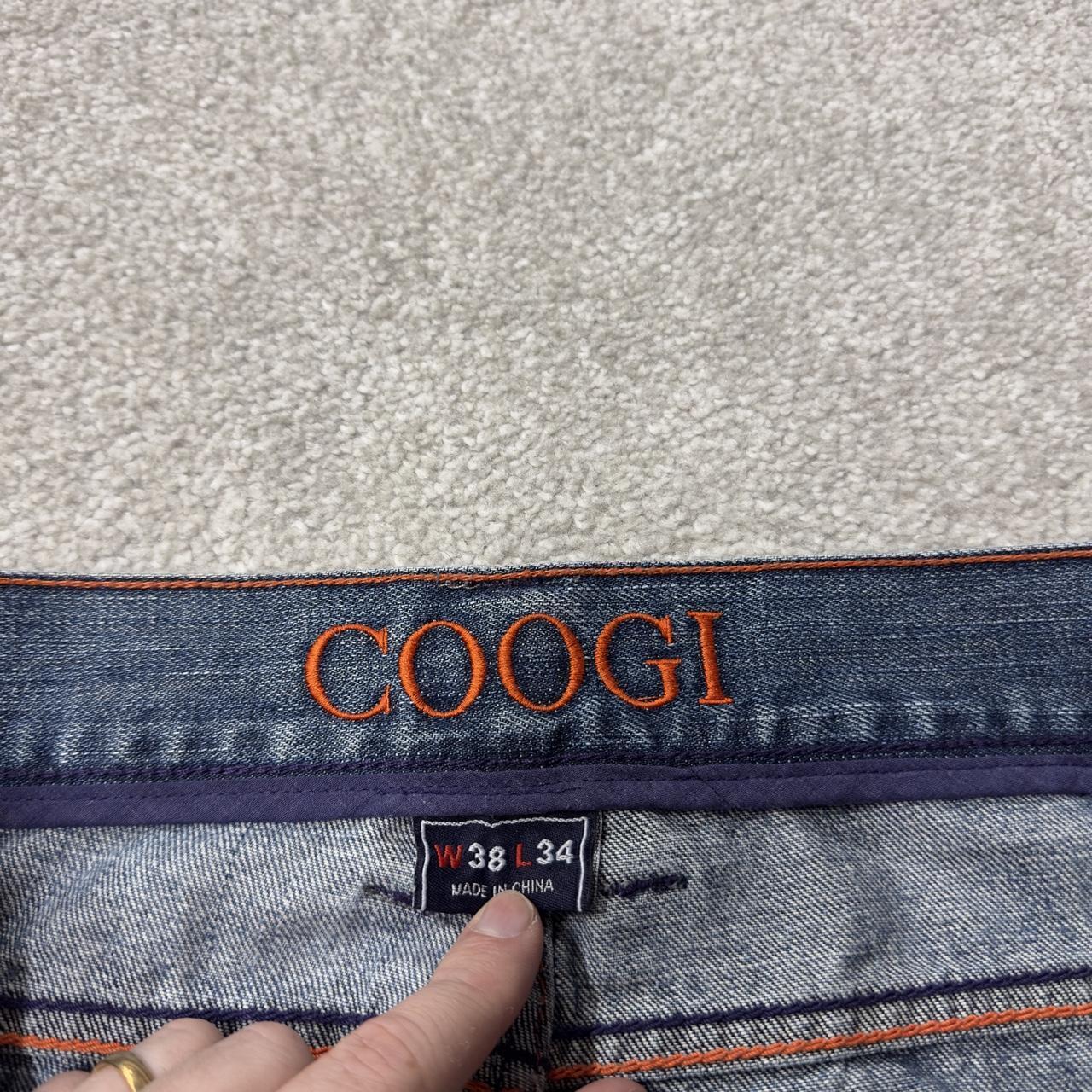 COOGI embroidered baggy jeans y2k W38L32 blue Large embroidered COOGI country club loose leg skater