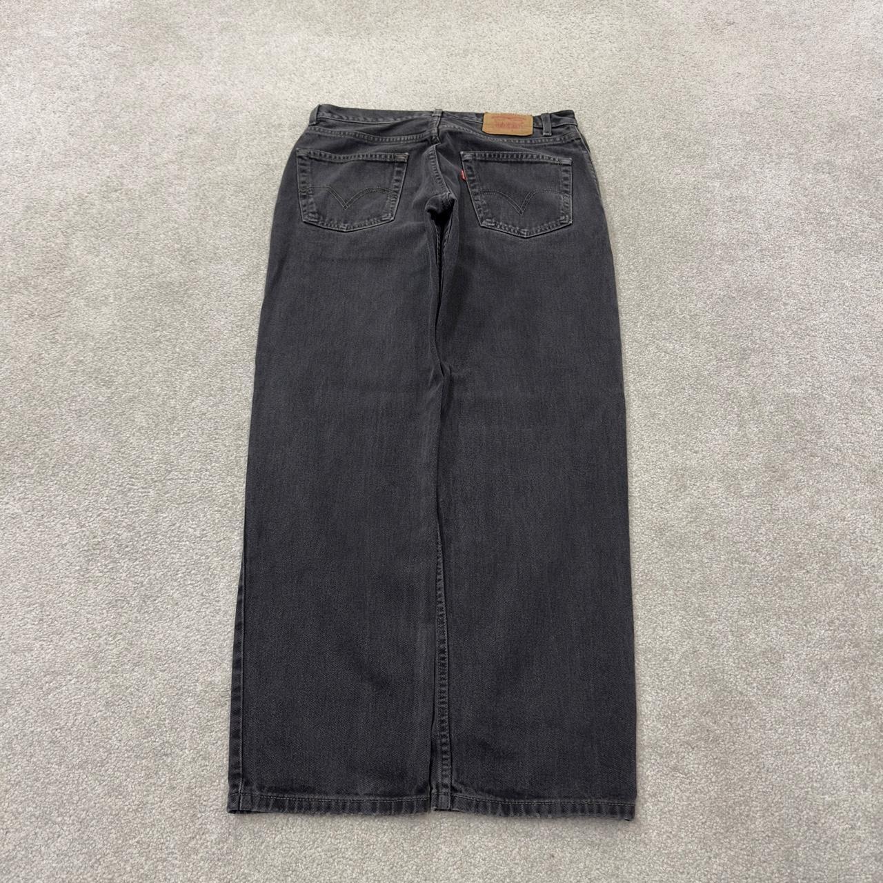 Levi’s 550 jeans y2k black denim Levi’s loose straight leg relaxed fit red tab logo pants