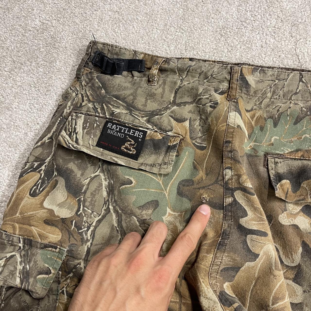 Vintage Rattlers camo cargo pants brown Lightweight floaty camouflage Y2K hunting trousers