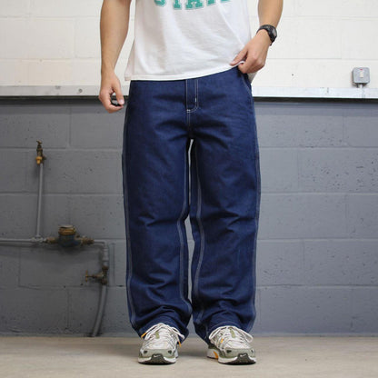 Mens Carhartt FR carpenter jeans W36L32 blue denim loose 90s style cargos