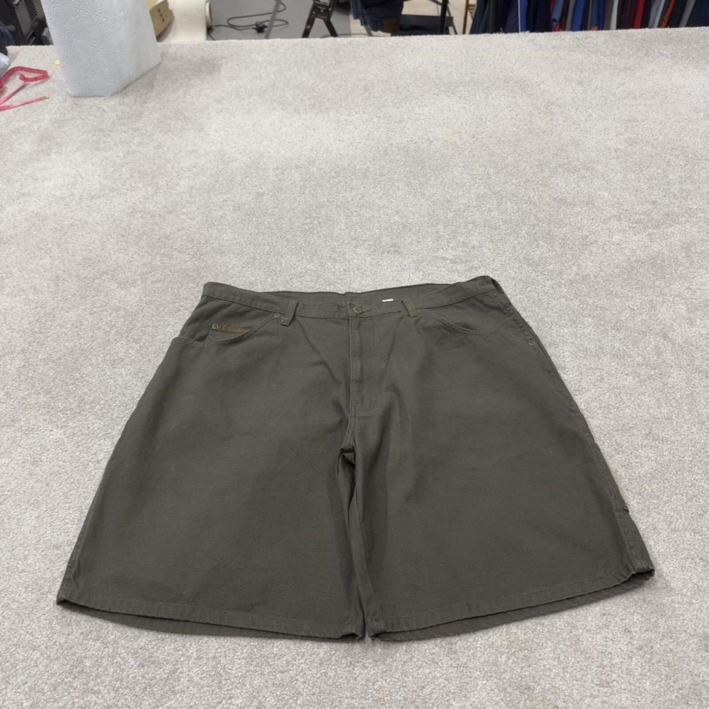 Baggy carpenter shorts canvas cargo green Big Smith skater style surf jorts