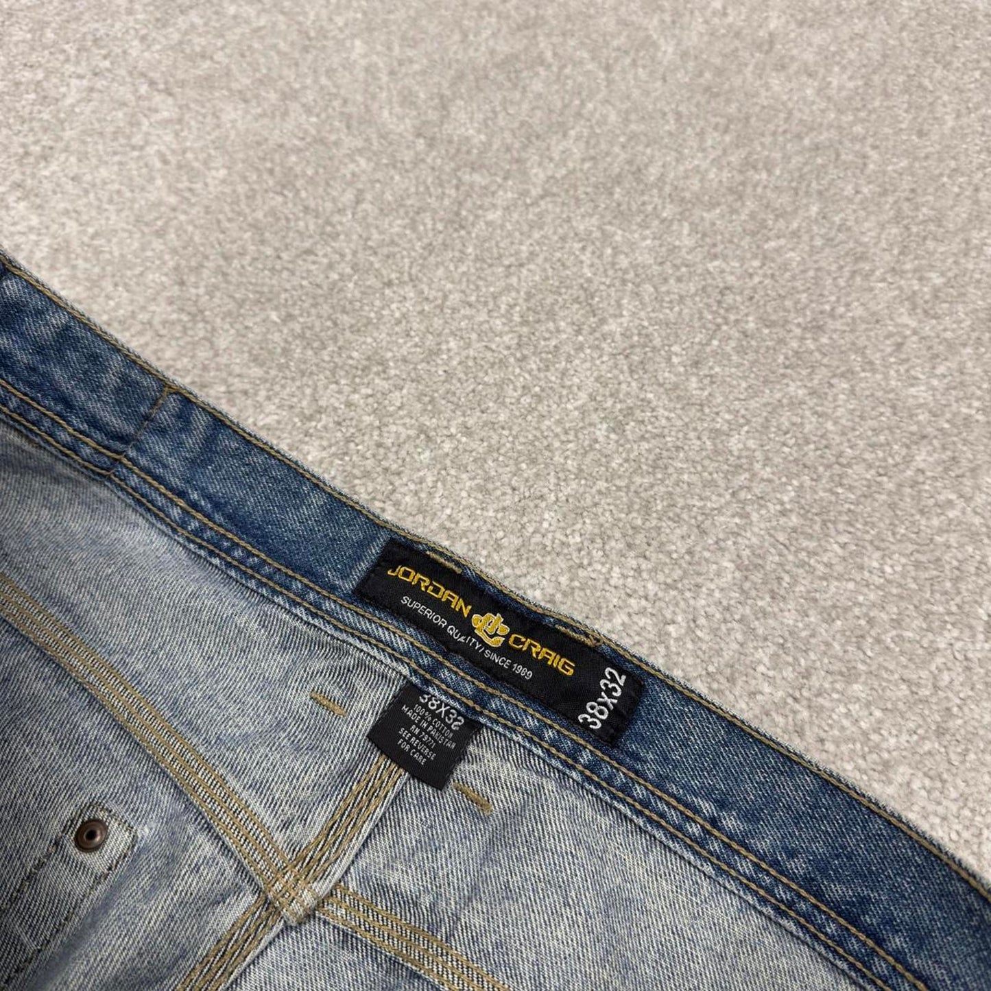 Vintage y2k baggy skate jeans wide leg blue Loose fit Jordan Craig skater style denim pants