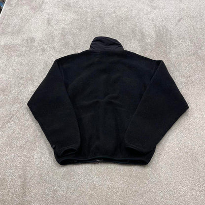 Y2K vintage Columbia technical fleece boxy fit black Patch logo full zip up autumn wear