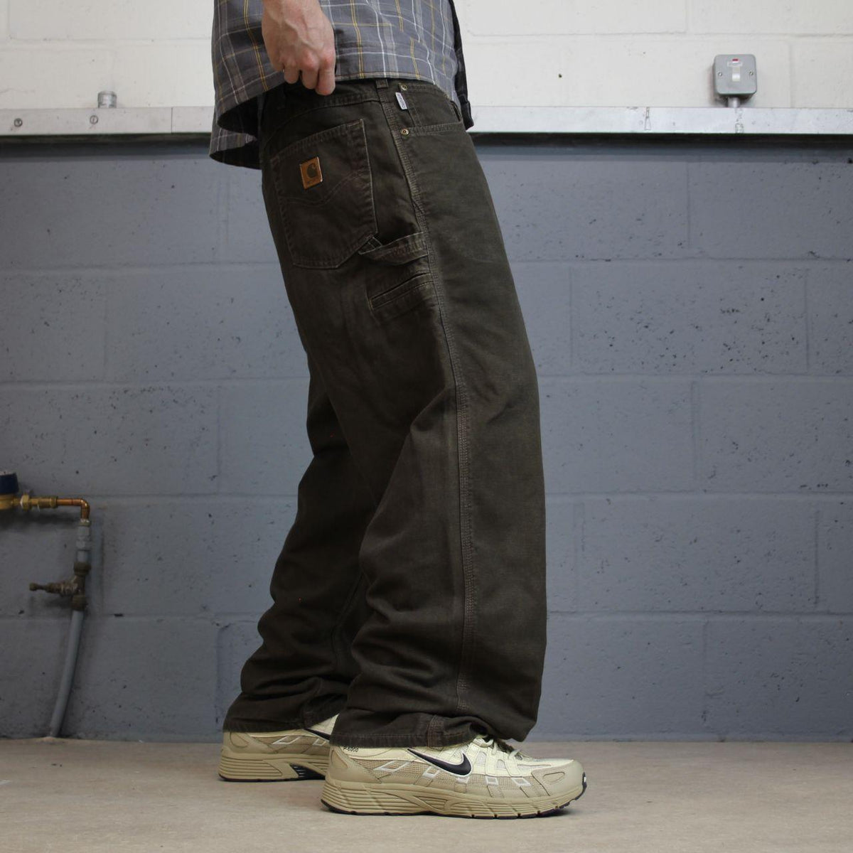 Baggy Carhartt carpenter pants y2k brown Loose fit skater 2000s style workwear cargo pants