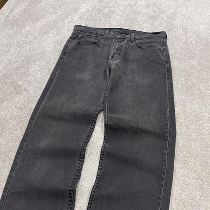 Y2k Levi's 505 jeans faded black Straight leg denim pants red tab logo