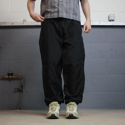 Vintage Reebok tracksuit bottoms loose black Large embroidered logo y2k drawstring track pants