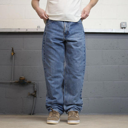Blue Denim Carhartt jeans W35L32 90s style skater loose 5 pocket jeans