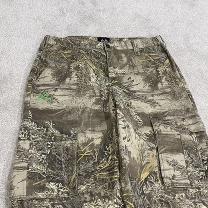 Realtree wide leg baggy camo cargo pants Y2K khaki camouflage pattern cargo trousers