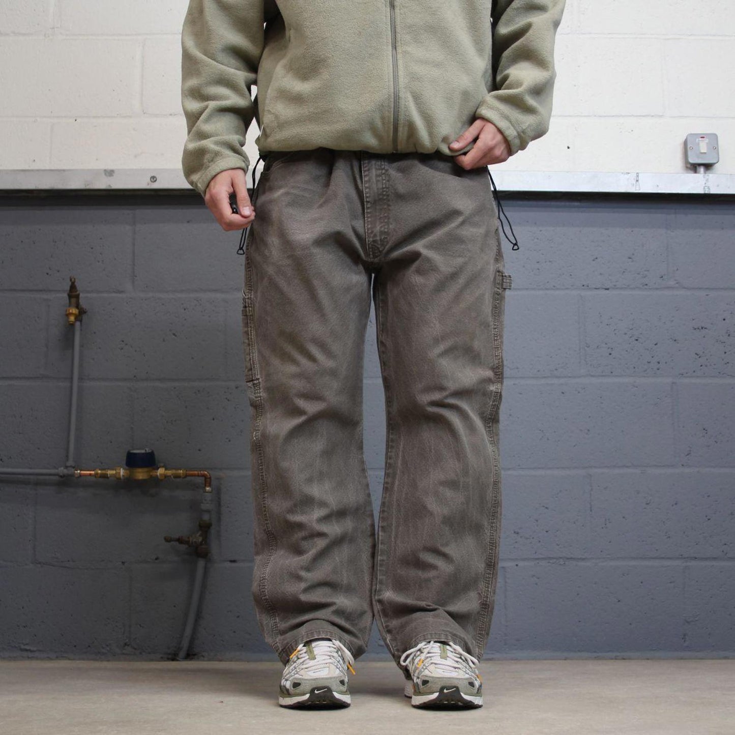 90s Dickies carpenter jeans W42L30 00s skate style khaki thick canvas workwear cargos