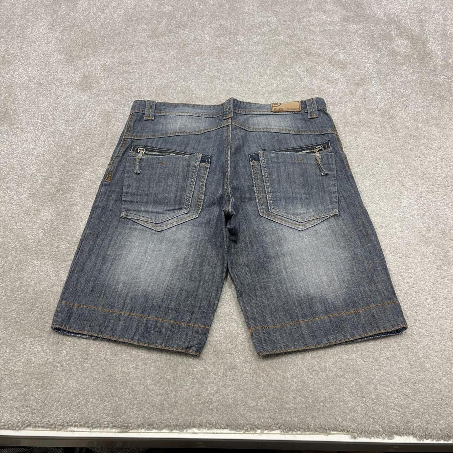 Y2K SWS denim shorts blue Roll up legs summer festival jorts