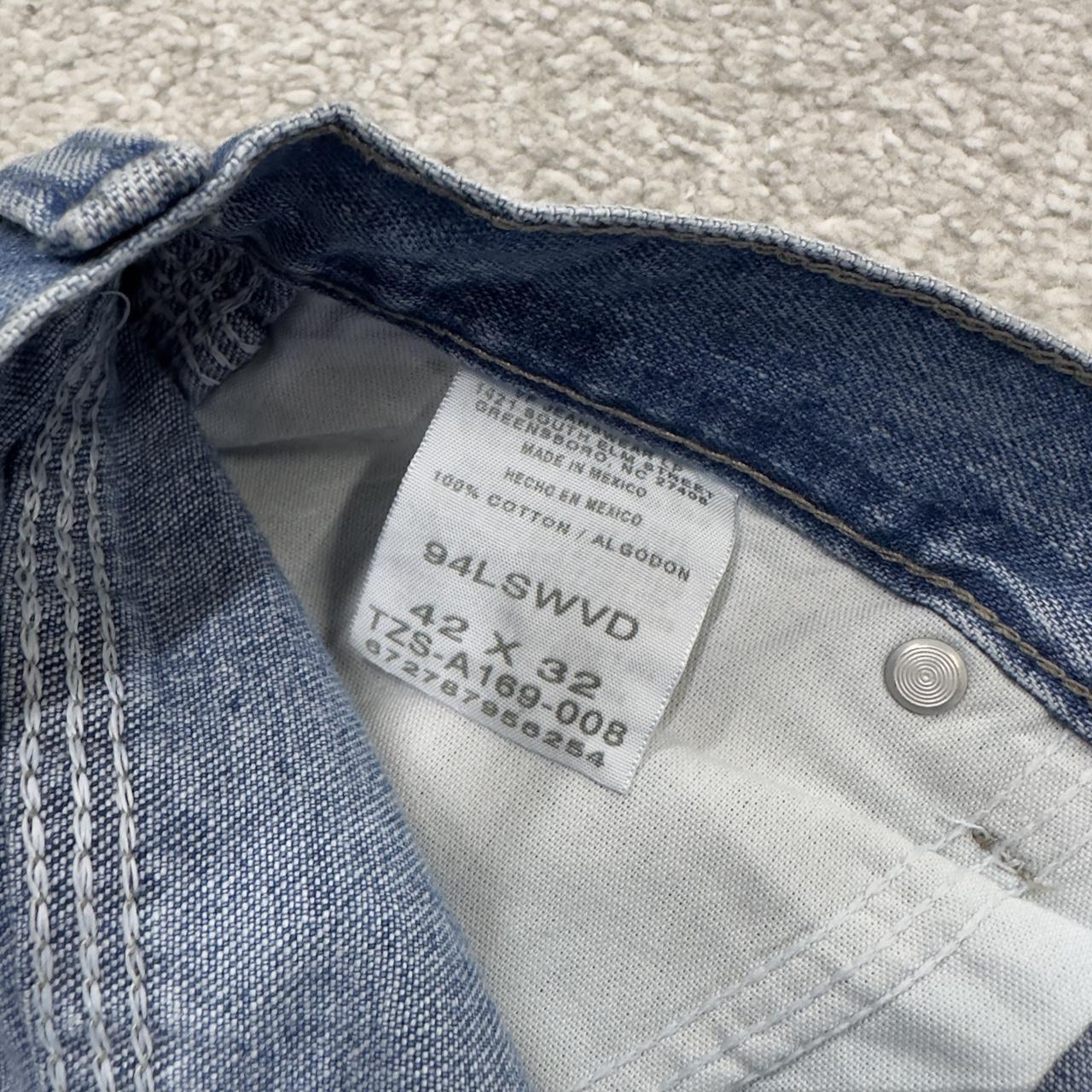Wrangler wide leg baggy cargo jeans y2k blue denim Loose fit skater 2000s style cargo pants
