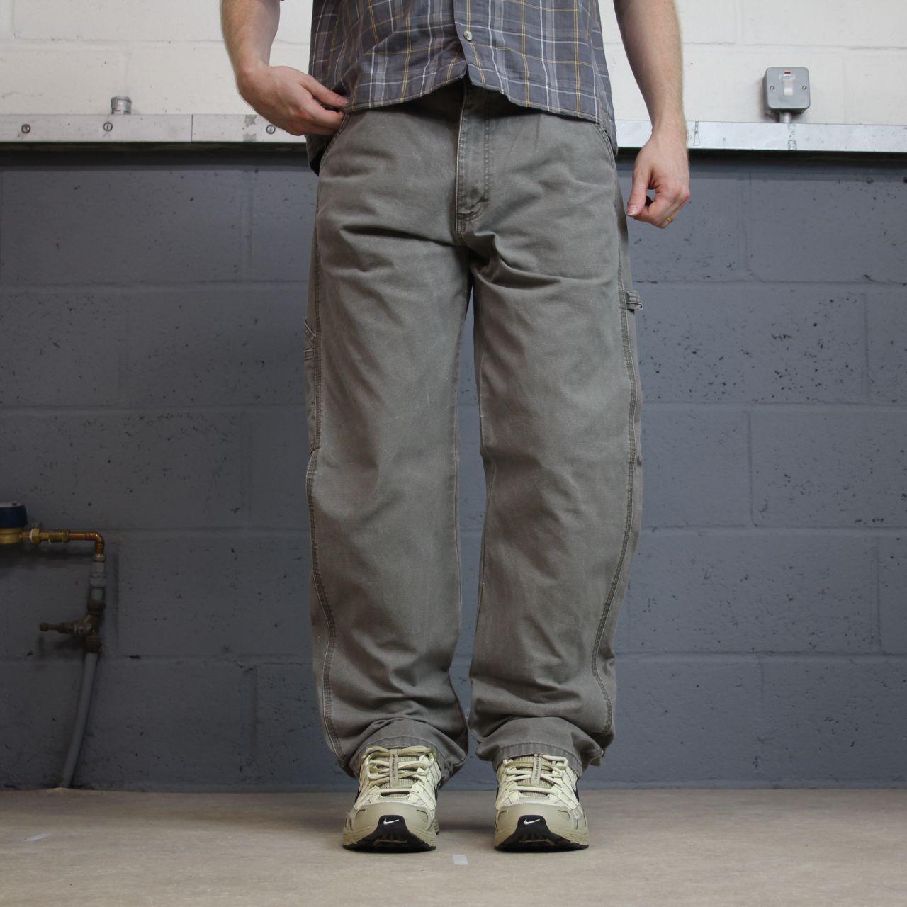 Rustler baggy carpenter jeans y2k loose fit grey 100% cotton canvas skater utility cargo pants