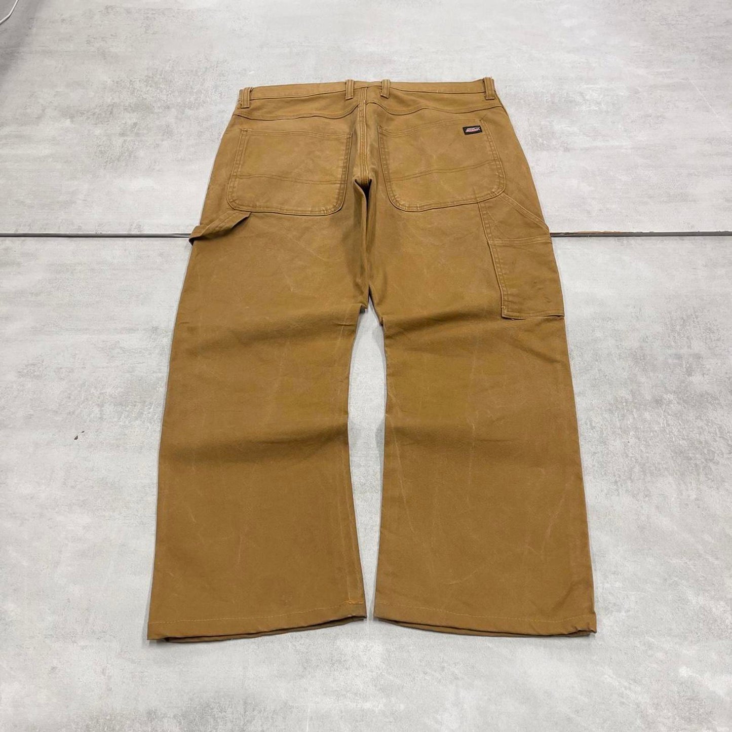 Dickies carpenter jeans W34L27 loose tan brown canvas cargo skater style pants
