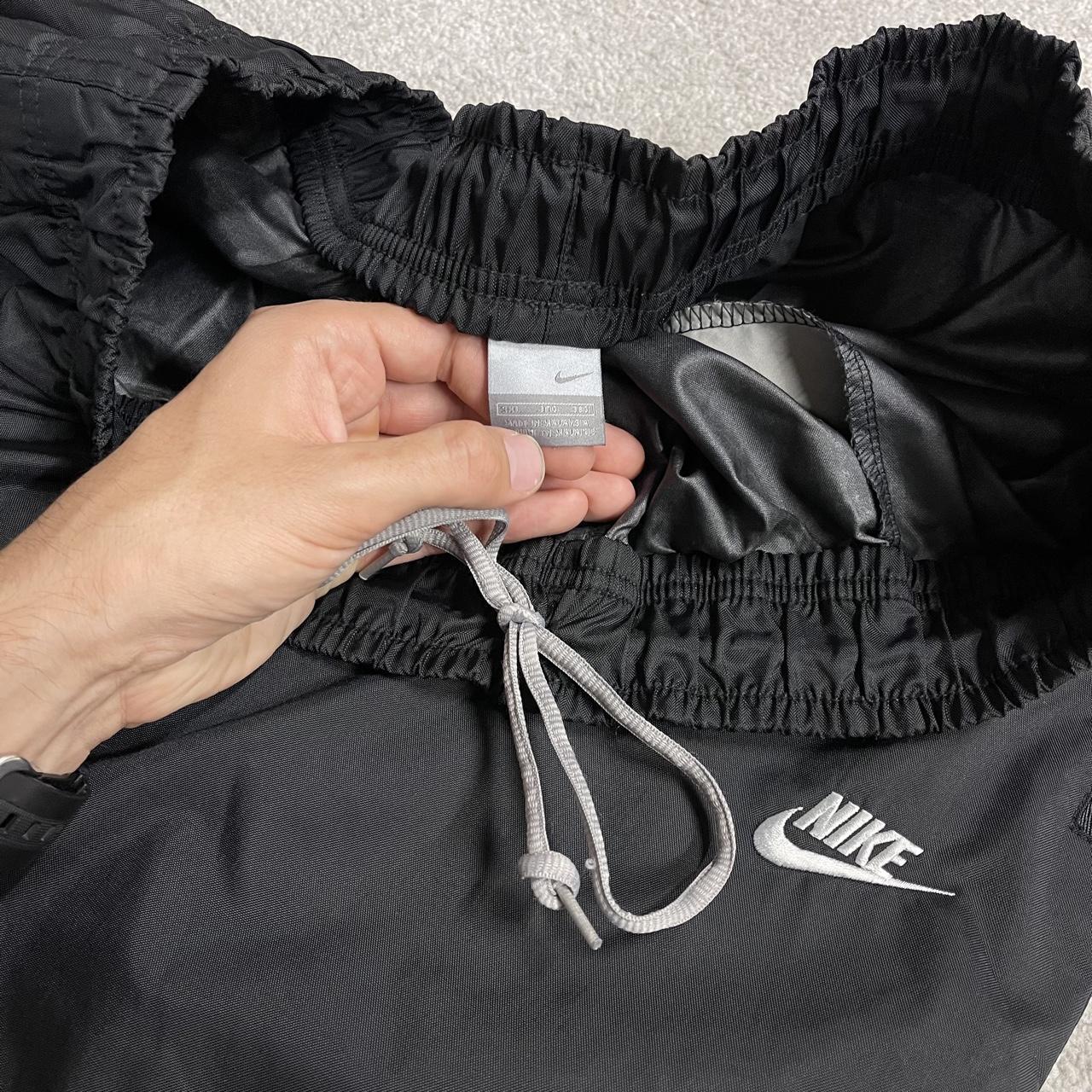 Vintage baggy Nike tracksuit bottoms wide leg black 3XL drawstring & elasticated waist embroidered