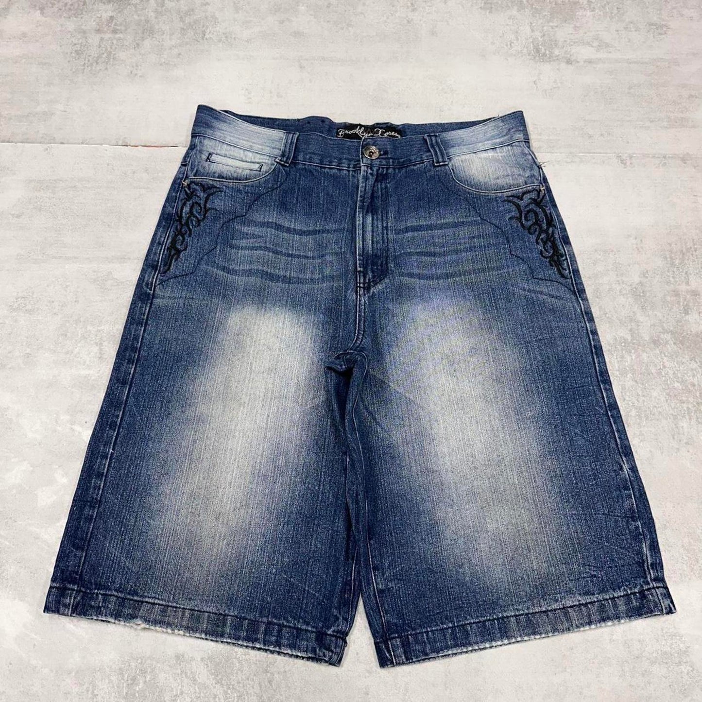 Baggy Brooklyn Xpress Jorts W38 long baggy denim 90s style skater shorts