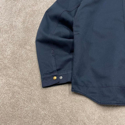 90s Carhartt hooded active jacket Medium navy bomber style American workwear coat