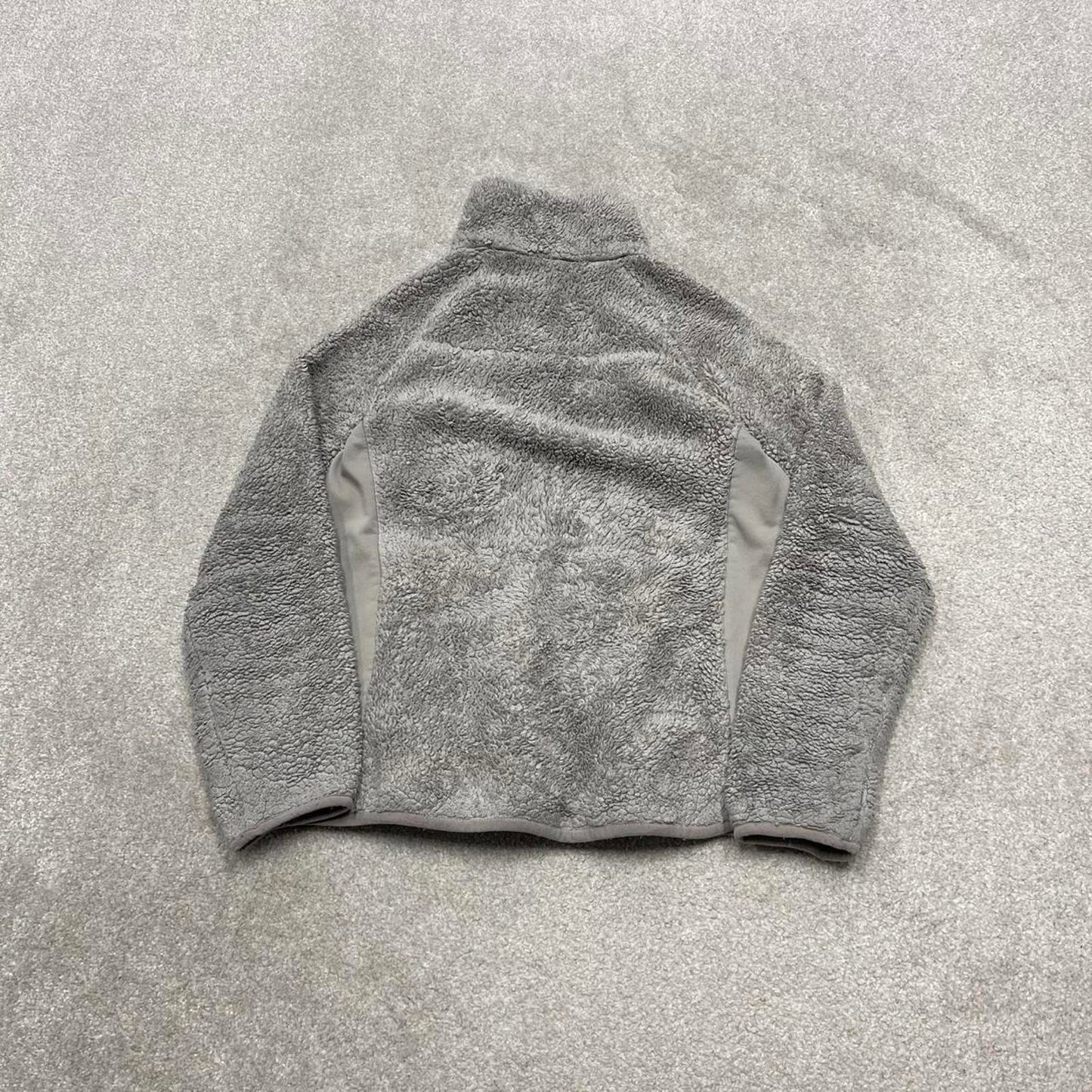 00s Columbia technical fleece M women's grey full zip up y2k teddy bear style autumn
