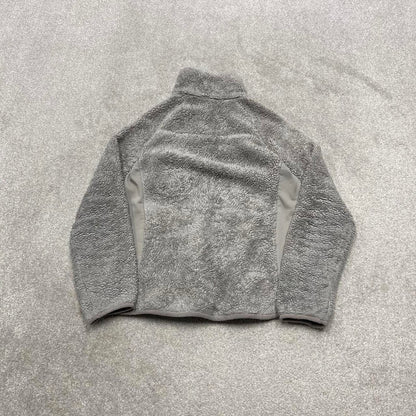 00s Columbia technical fleece M women's grey full zip up y2k teddy bear style autumn