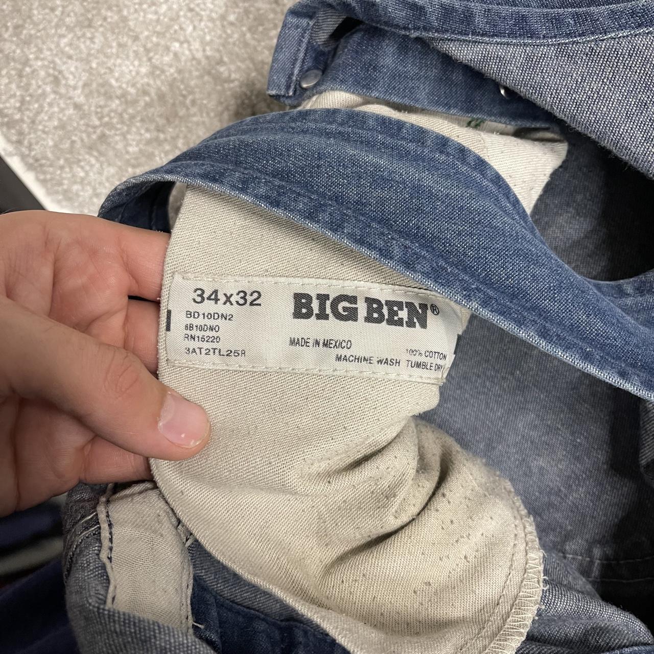 Vintage baggy denim dungarees y2k blue overalls Big Ben workwear bib & brace utility