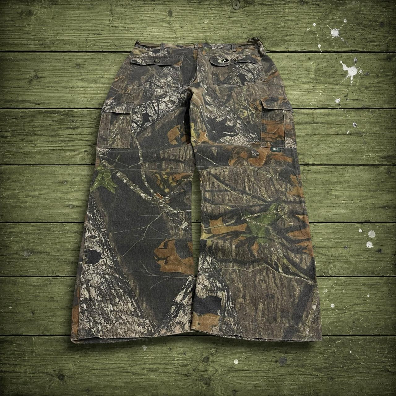 Cabela’s camo cargo pants y2k utility khaki Loose Mossy Oak camouflage hunting cargos