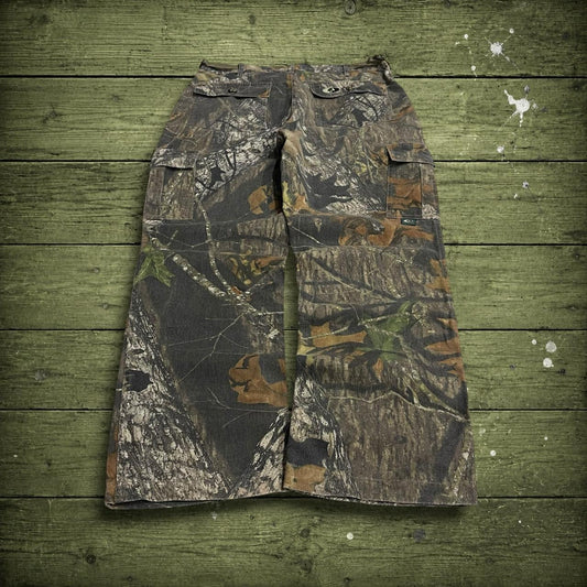 Cabela’s camo cargo pants y2k utility khaki Loose Mossy Oak camouflage hunting cargos