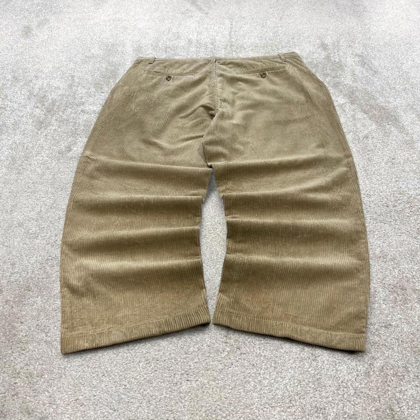 Baggy Hunt Club corduroy pants W40L27 beige wide wale jumbo cord trousers 90s skater style