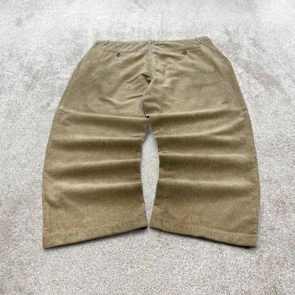 Baggy Hunt Club corduroy pants W40L27 beige wide wale jumbo cord trousers 90s skater style