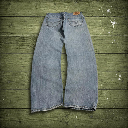 Levi's 505 straight fit jeans y2k blue Regular straight leg denim pants red tab logo
