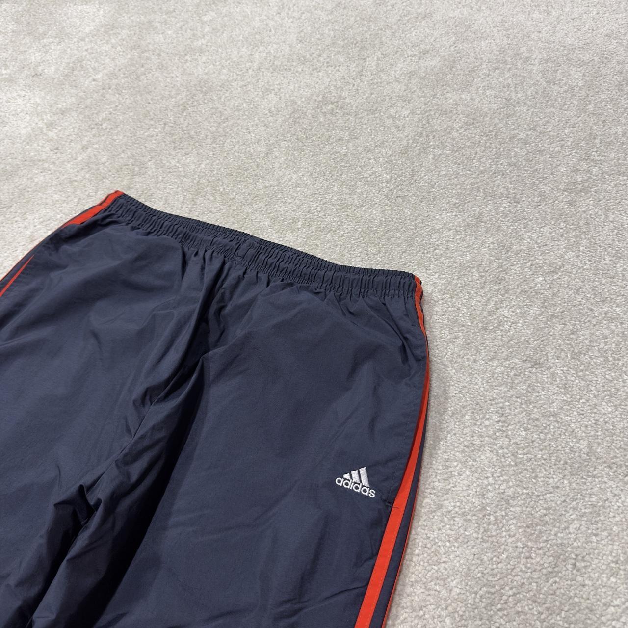 Baggy Y2K Adidas tracksuit bottoms navy XL Embroidered side stripe track pants