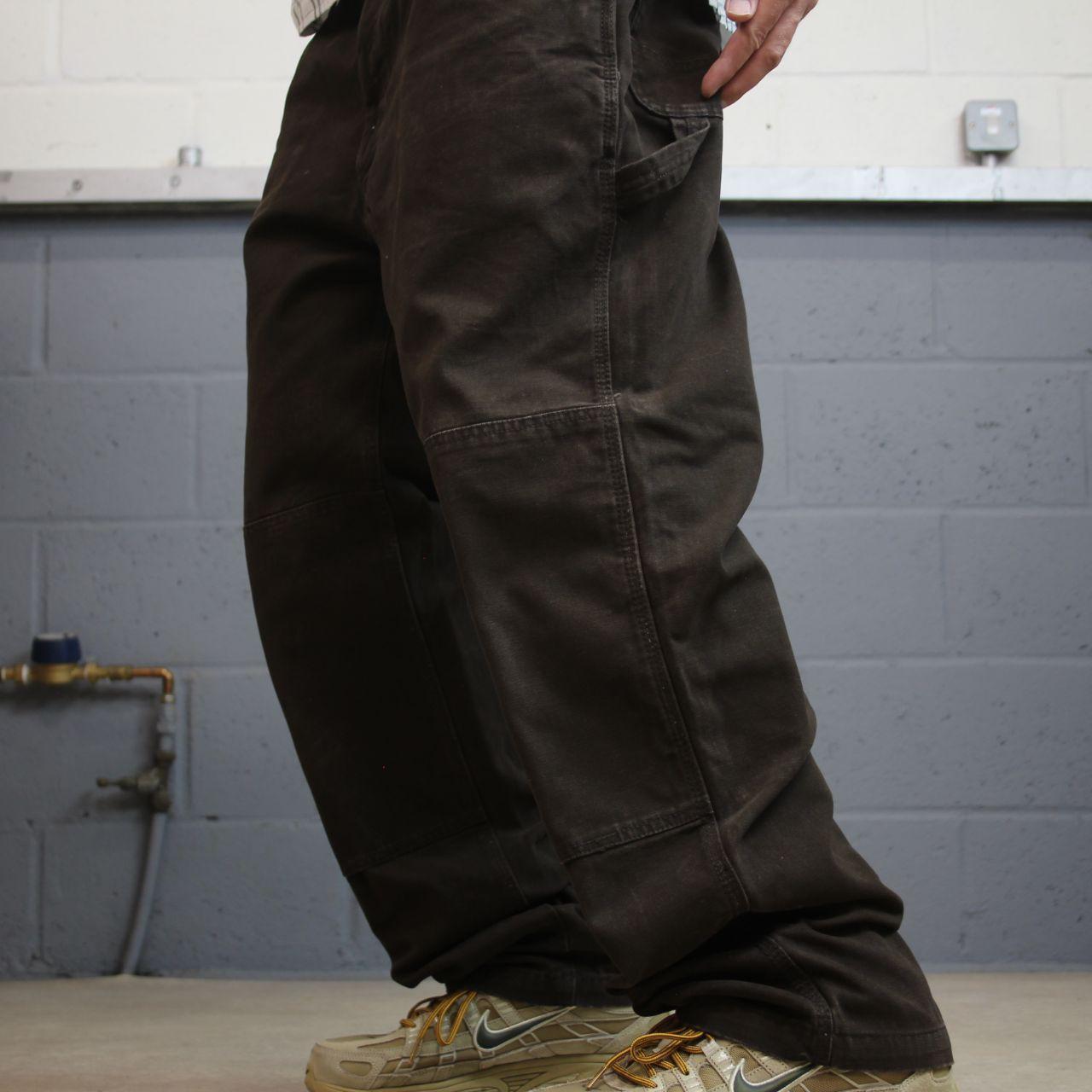 Brown denim carpenter jeans y2k loose W36L32 Lakin Mckey straight leg skater style work cargos