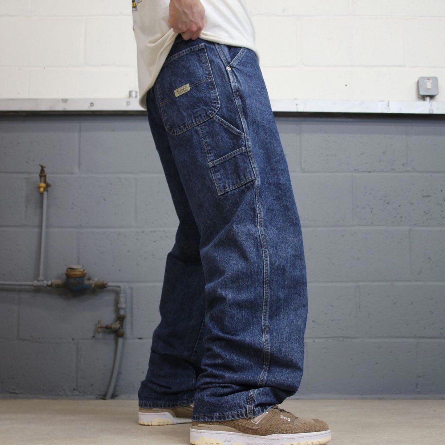 Blue Wrangler carpenter jeans W34L34 loose baggy cargo skater style jeans