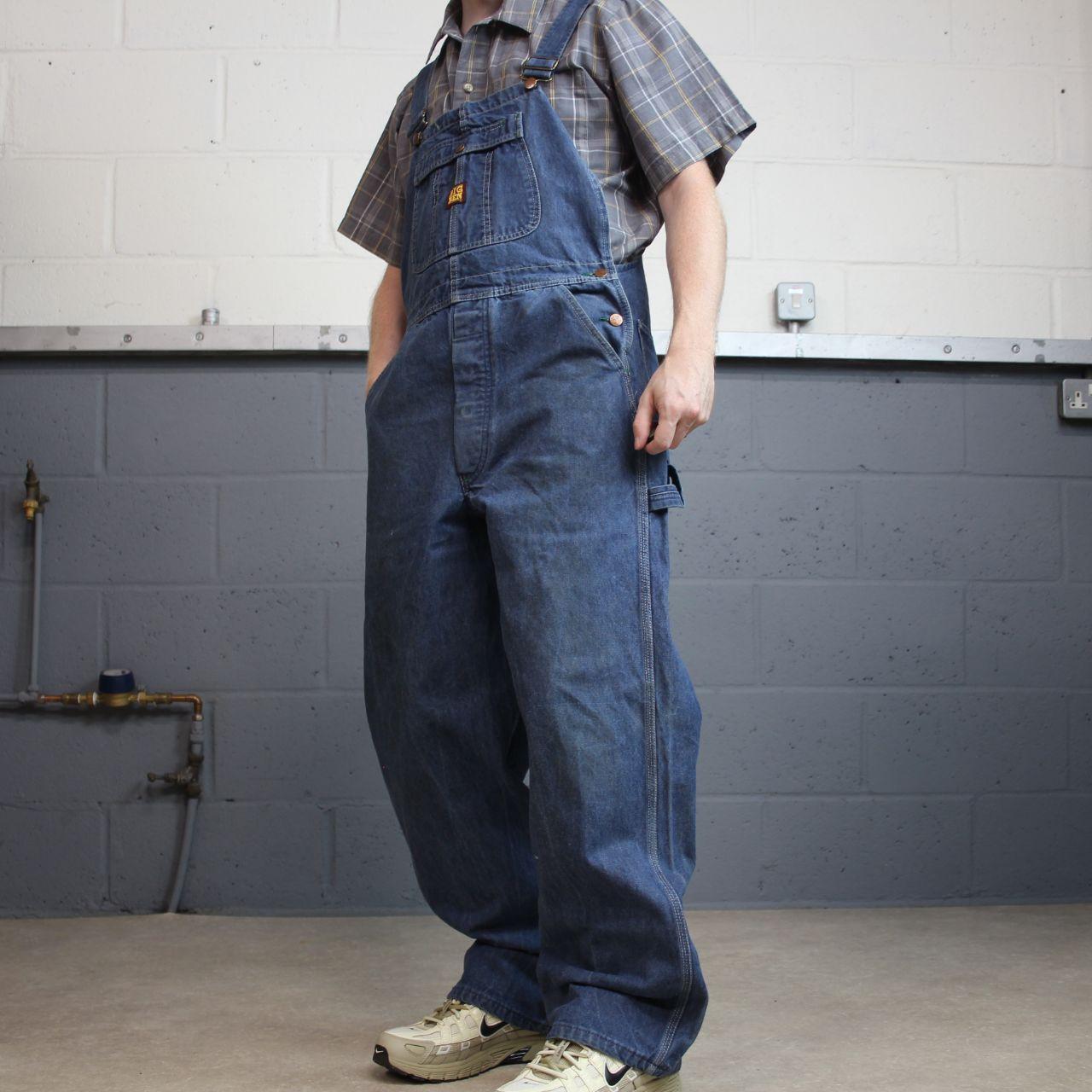Vintage baggy denim dungarees y2k blue overalls Big Ben workwear bib & brace utility