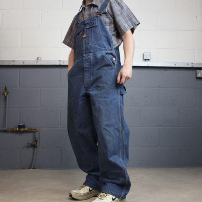 Vintage baggy denim dungarees y2k blue overalls Big Ben workwear bib & brace utility