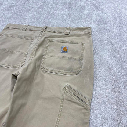 90s vintage Carhartt carpenter jeans W34L34 Mens beige relaxed y2k style canvasy cargos trousers