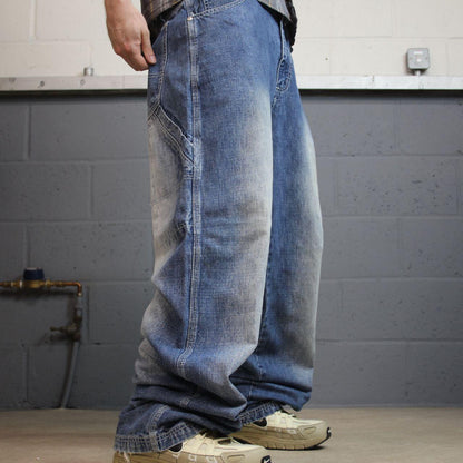 PJ Mark baggy carpenter jeans y2k W34L34 blue wide leg denim skater style cargo pants