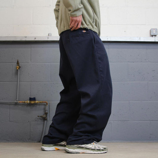 Vintage Y2k baggy Dickies 874 pants navy Wide leg chino style skate trousers