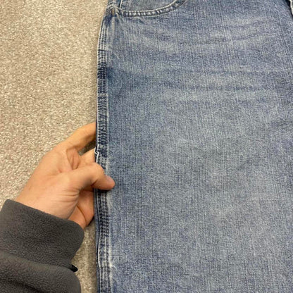 Y2k baggy Wrangler carpenter shorts skater style blue Denim wide leg summer festival jorts