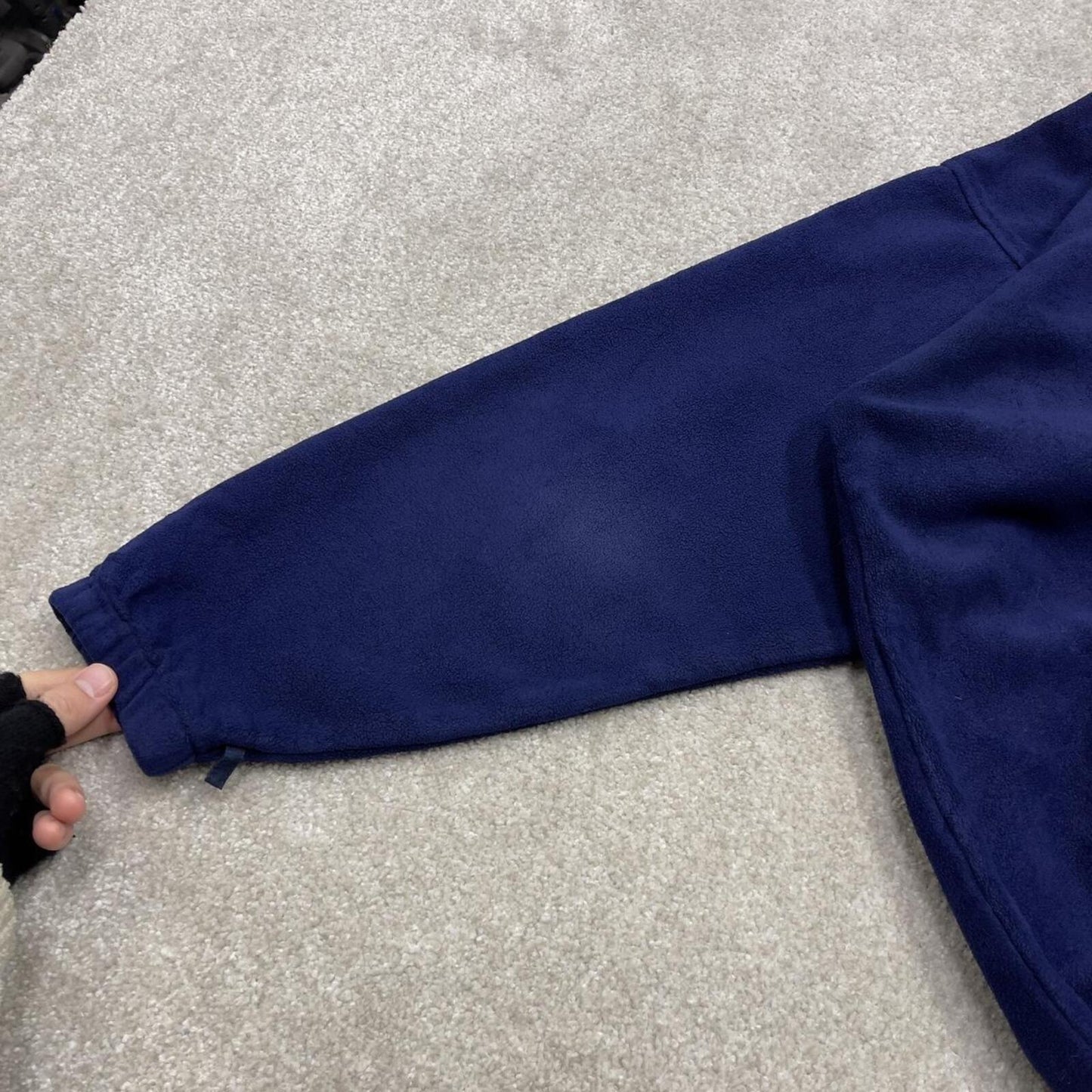 Y2k Columbia technical fleece navy purple Full zip up colour block adjustable waist