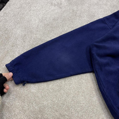 Y2k Columbia technical fleece navy purple Full zip up colour block adjustable waist
