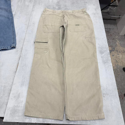 Baggy Wrangler cargo pants W36 L30 beige wide leg y2k skater cargos
