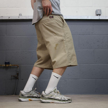 baggy Dickies carpenter shorts khaki Twill chino skater style shorts wide long leg