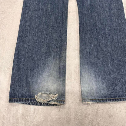 Blue Ecko Unltd jeans W30L31 90s style hip hop trousers rear pocket designs