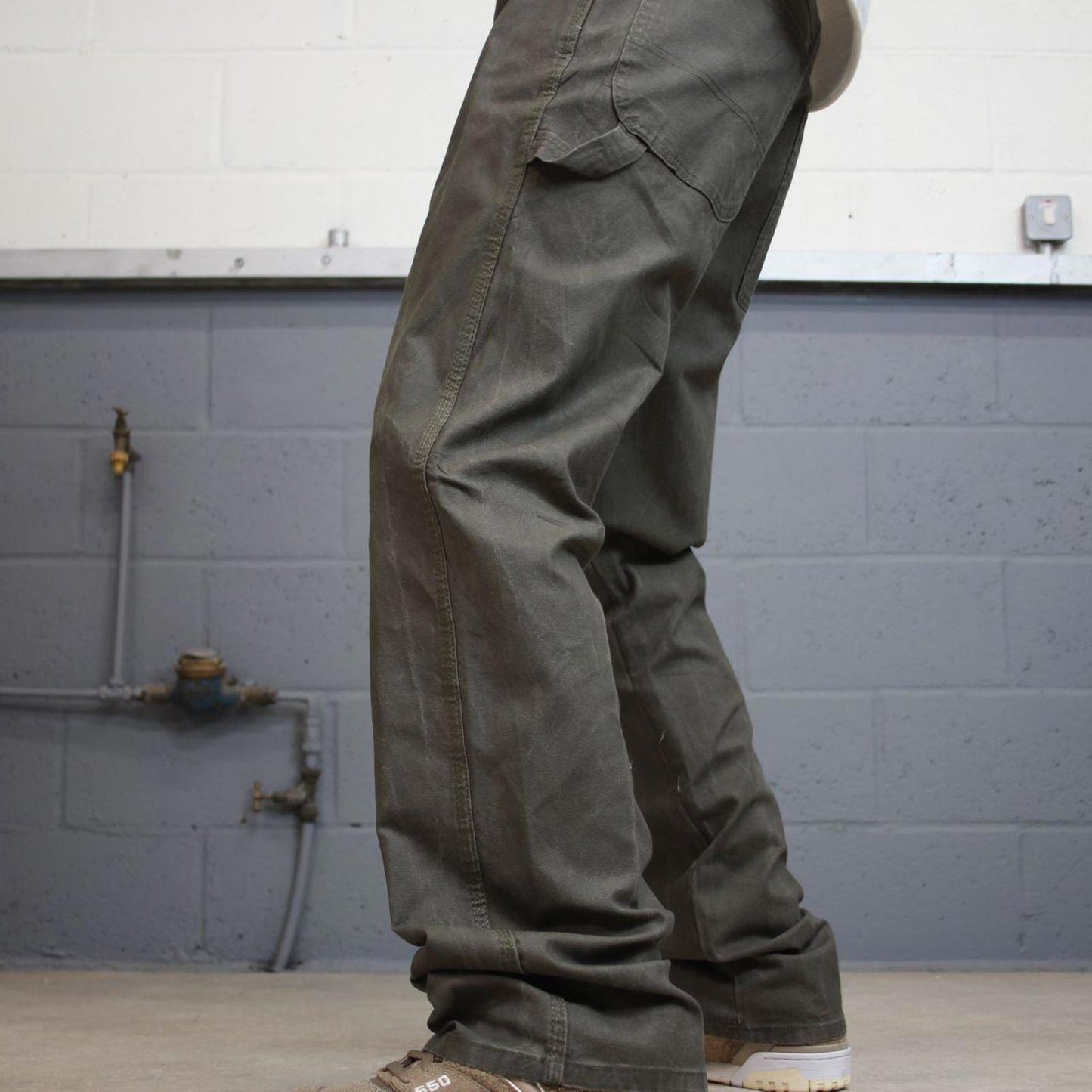 Khaki Green Dickies carpenter jeans W36L34 loose canvas 90s skater style cargo pants