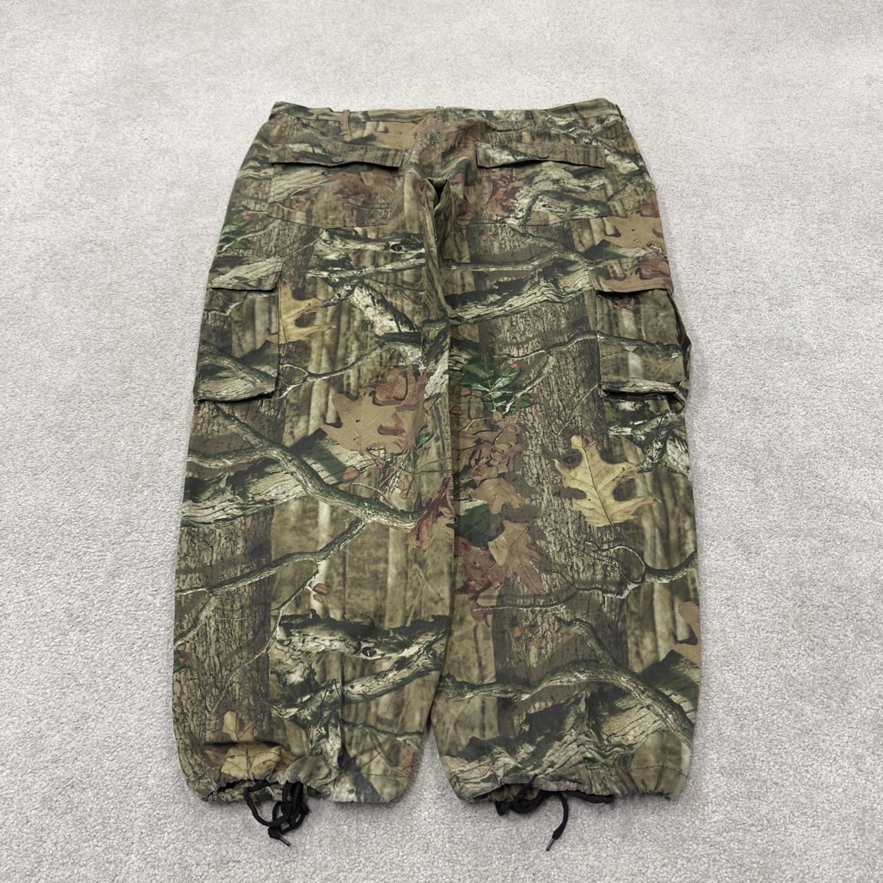 Baggy mossy oak camo cargo trousers hunting style Y2K khaki camouflage outdoors utility trousers