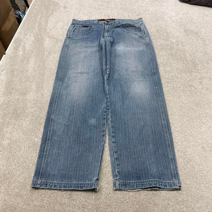 Y2K baggy jeans wide leg pants blue Loose skater style baggy fit MODA Jeans
