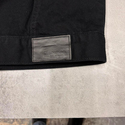Black Southpole Jacket Medium denim trucker jacket skeleton rib cage