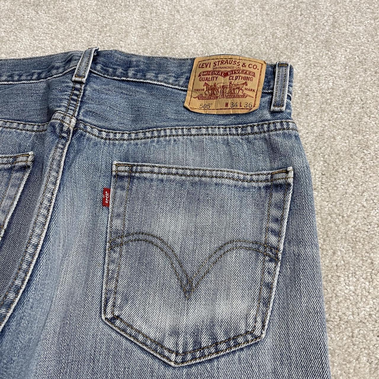 Levi's 505 straight fit jeans y2k blue Regular straight leg denim pants red tab logo