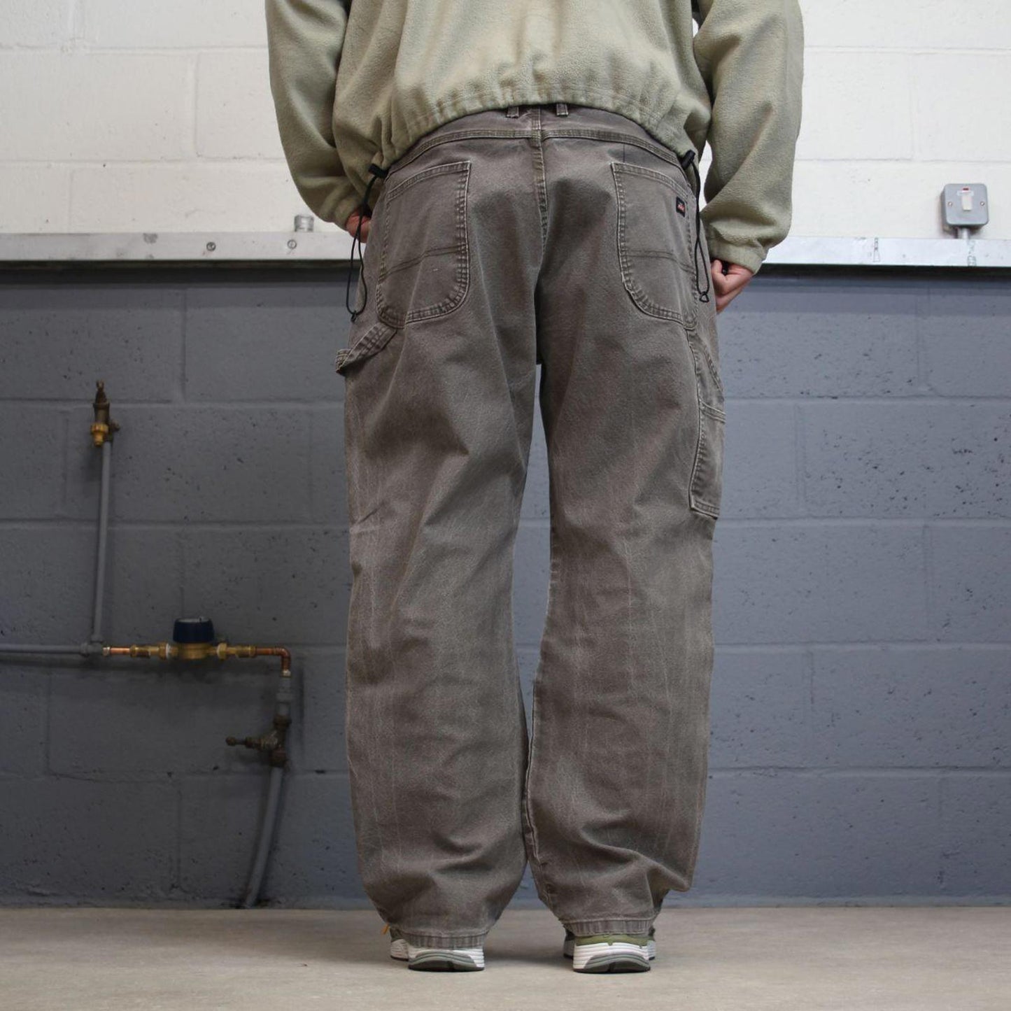 90s Dickies carpenter jeans W42L30 00s skate style khaki thick canvas workwear cargos