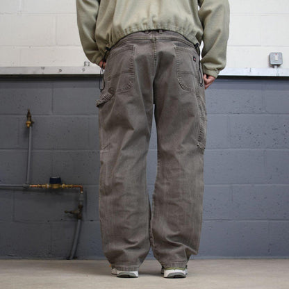 90s Dickies carpenter jeans W42L30 00s skate style khaki thick canvas workwear cargos